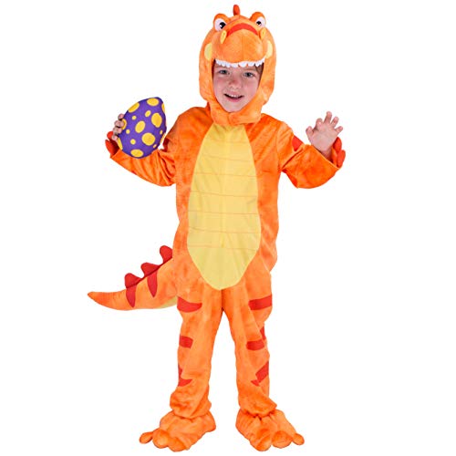 orange t-rex dinosaur costume for kids - various sizes