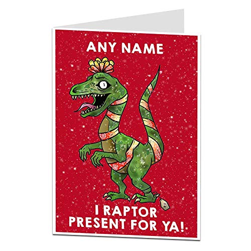 funny personalised christmas card quirky dinosaur design perfect for kids