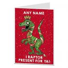 funny personalised christmas card quirky dinosaur design perfect for kids Main Thumbnail