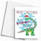 merry christmas to my rawrsome nephew! (dinosaur) - a5 greetings card Main Thumbnail