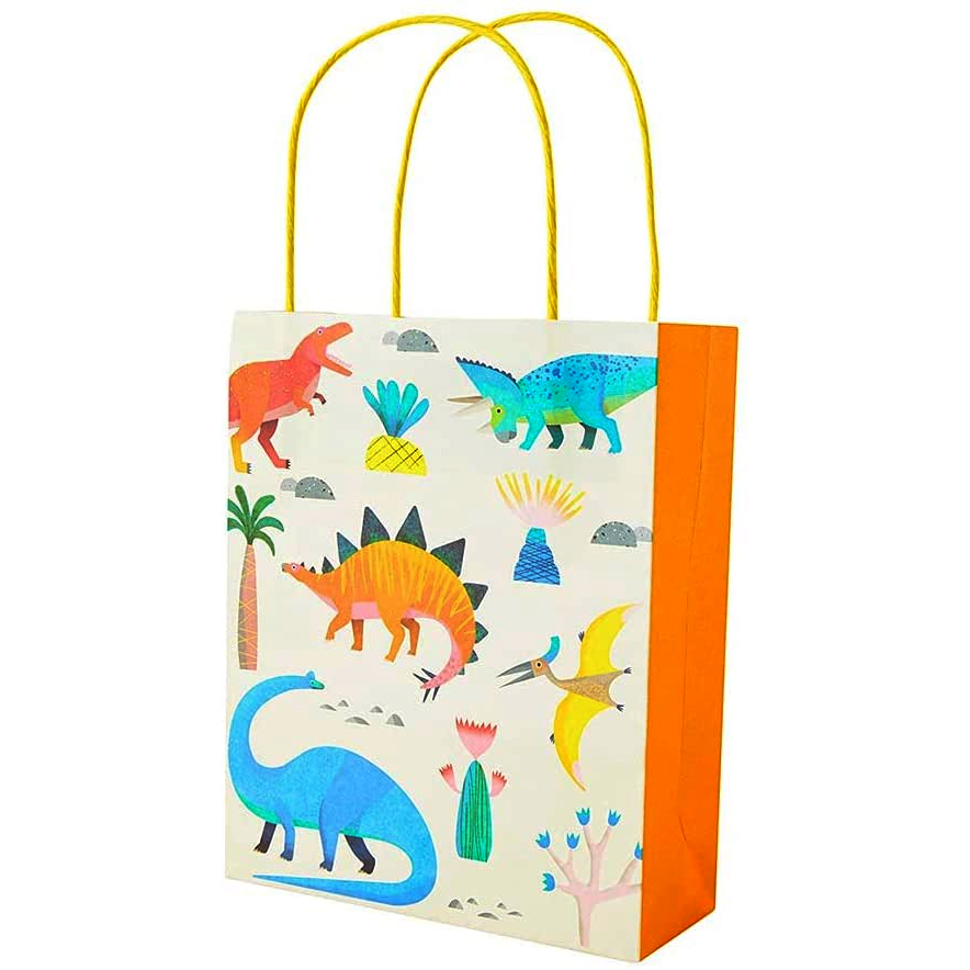 Recyclable Paper Dinosaur Party Bags X 8