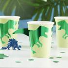 green t-rex dinosaur party cups with tail x 8 Main Thumbnail