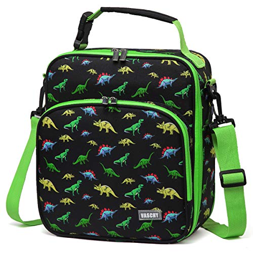 adjustable green dinosaur lunch bag
