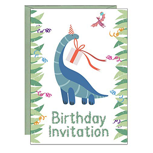 diplodocus birthday invitations x 10