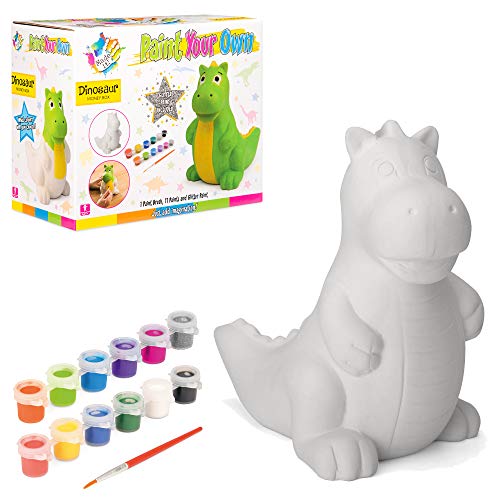  made it! money bank painting set for kids, painting craft dinosaur