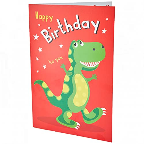 dinosaur birthday card - for boys - 7 x 5 inches