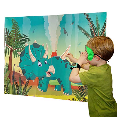 pin the horn on the triceratops party game