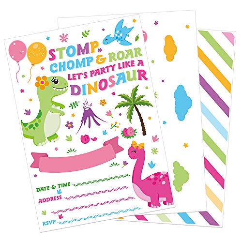 20 dinosaur party invitations with envelopes - wernnsai