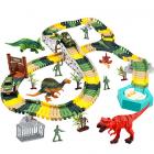 dinosaur race track set includes 2 cars, 8 dinosaurs & 4 soldiers Main Thumbnail