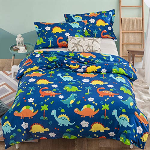 double dinosaur duvet cover with 2 pillowcases - 3 pieces