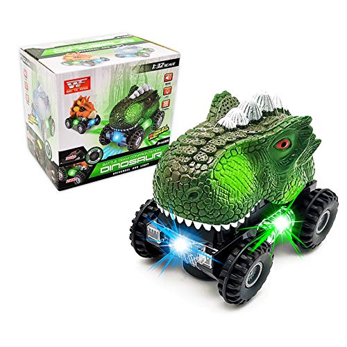 motorised green t-rex dinosaur monster truck with light & sound