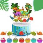 izoel 73pcs cake decoration, dinosaur cake topper cupcake toppers for safari wild animal theme birthday party, for boy girl kid birthday party baby shower - 1st 2nd 3rd 4th 5th 6th Main Thumbnail
