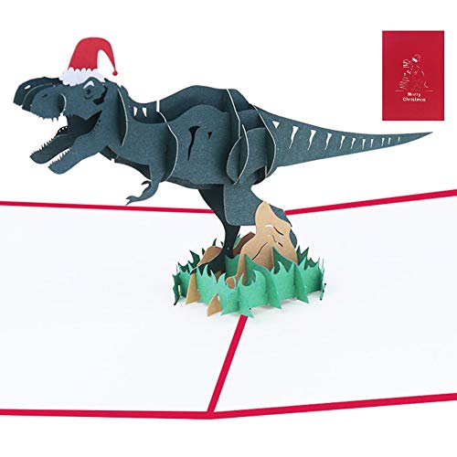  3d Pop-up T-Rex Christmas Card - Mulove