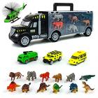 transporter truck including 12 x dinosaurs, 3 toy cars & helicopter Main Thumbnail