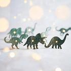 20 wooden dinosaur string lights with warm white micro leds on silver wire Main Thumbnail