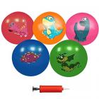 hymaz soft ball set for toddlers kids playground beach pool toys party favors - pack of 5 dinosaurs pattern inflatable rubber balls bulk with air pump Main Thumbnail
