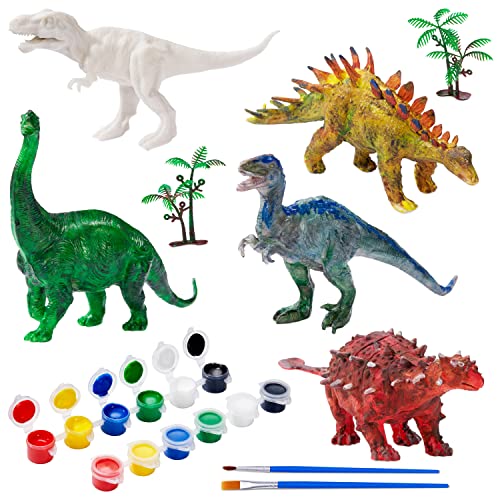  the twiddlers - 3d dinosaur kids painting set - diy arts & crafts paint your own kit