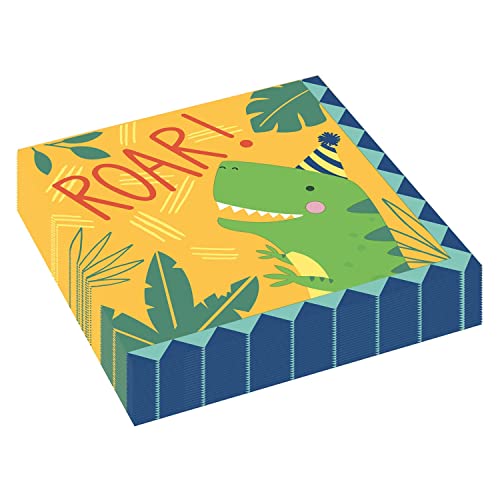 roar! dinosaur party napkins x 16