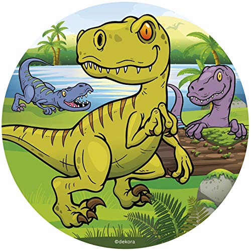 View the best prices for: dekora - edible paper dinosaur cake topper - 16 cm