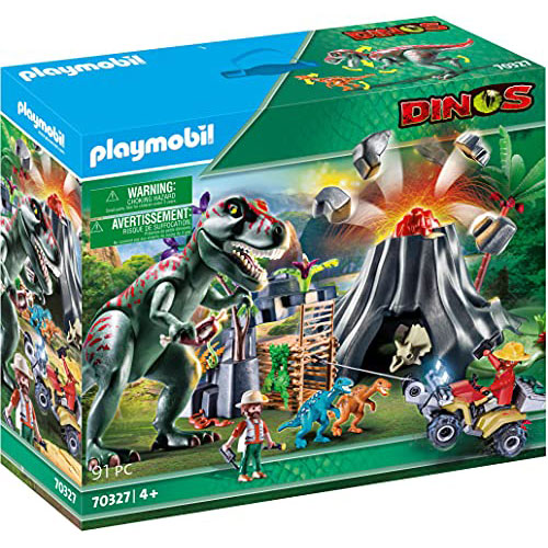 playmobil dinosaur volcano set 70327 dinos eruption with t-rex