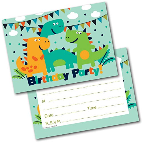 dinosaur birthday party invitations x 20