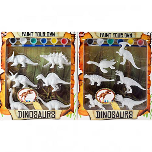 View the best prices for: bwg set of 2 paint your own 12 piece dinosaur craft kits