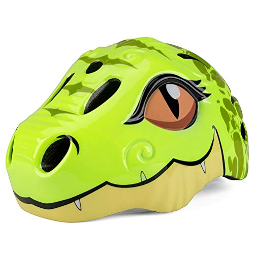 View the best prices for: cottile child bike helmets cartoon dinosaur safety bike helmet with led light behind 3d animal helmet for skating scooter bike girl