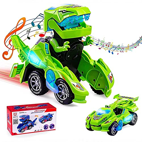 automatic transforming dinosaur car with light & sound