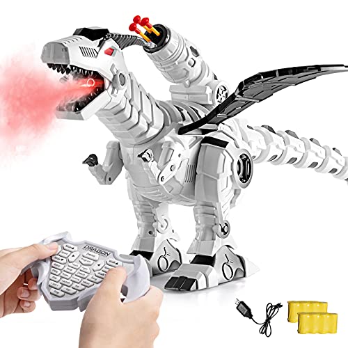 remote control robot dinosaur toy with bullets and mist spray