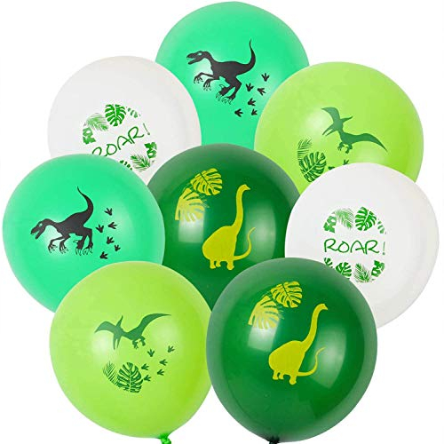 16 x Assorted Green DInosaur Balloons
