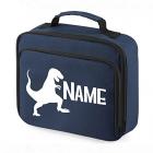 blue personalised dinosaur lunch bag Main Thumbnail
