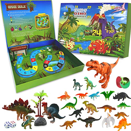 advent calendar with 24 different dinosaurs toys