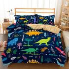 super soft microfiber dinosaur pattern double duvet cover with pillowcases Main Thumbnail