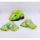 hgl unisex-children dinosaur helmet and pad set, green/blue/pink Main Thumbnail