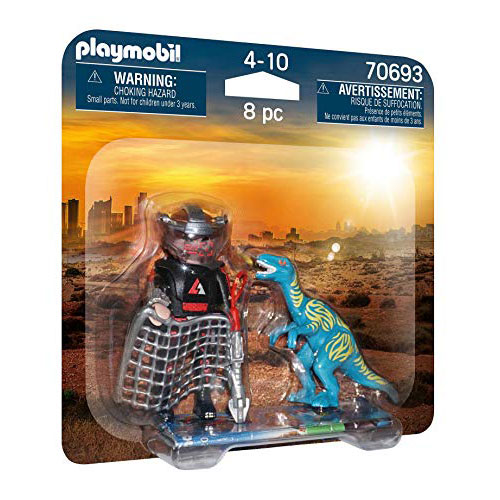 playmobil dinosaur set: 70693 duopack velociraptor & dino catcher