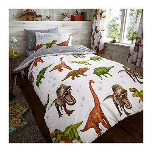 roaring dinosaur bedding duvet cover set with pillowcase