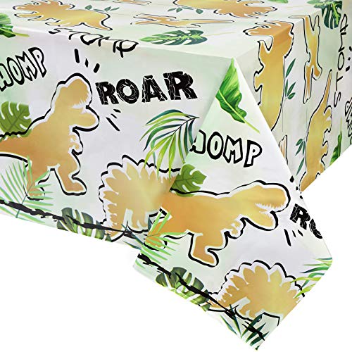 gold dinosaur party table cover 137 x 274cm
