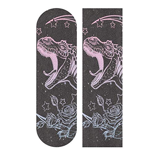 MNSRUU Skateboard Grip Tape Dinosaur Griptape Sandpaper for Scooter Rollerboard, 9x33 Inch