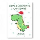 second ave personalised kids childrens dinosaur christmas xmas holiday festive greetings card Main Thumbnail