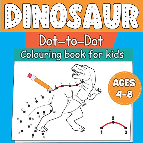 dinosaur dot to dot colouring book connect the dots