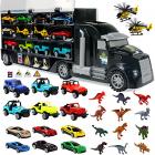toy dinosaur transport truck with 2 helicopters, 12 cars & dino play mat Main Thumbnail