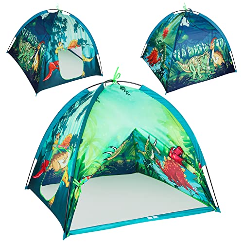  olyee kids play tent, 48”x48”x42”cartoon design children playhouse for kids indoor and outdoor camping playground( dinosaur)