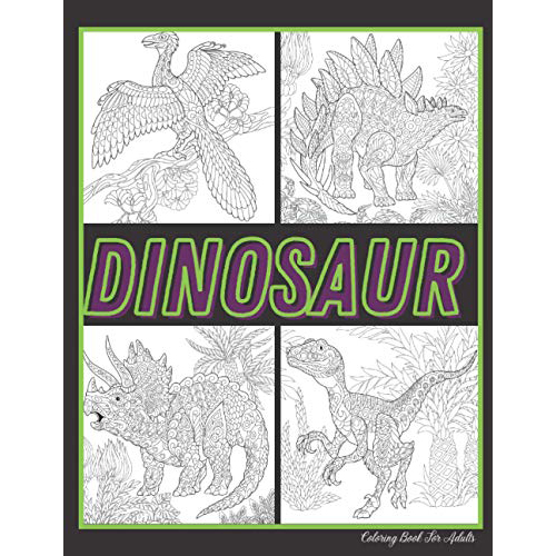 advanced  dinosaur coloring book for adults