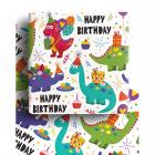 cartoon dinosaur birthday wrapping paper x 4 Main Thumbnail
