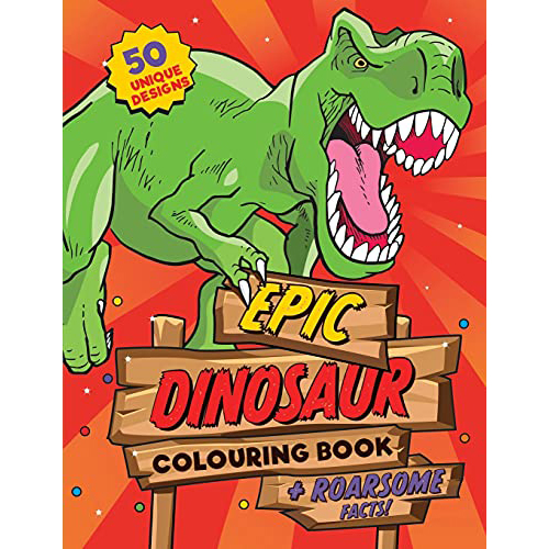 dinosaur colouring book & facts for children aged 4-8
