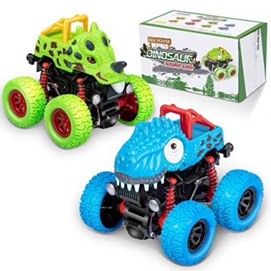 2 x dinosaur stunt monster trucks