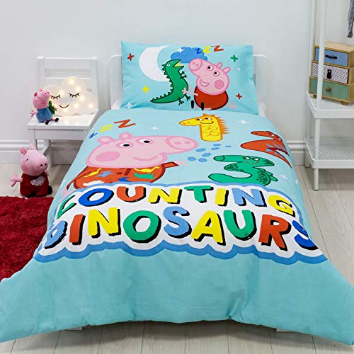 george pig counting dinosaurs duvet cover set & pillowcase