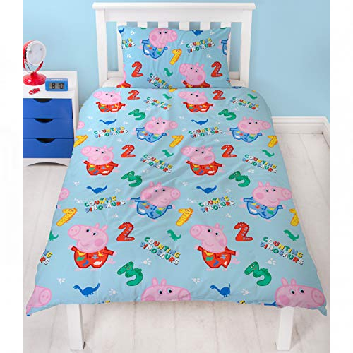 counting dinosaurs single duvet cover featuring peppa pig