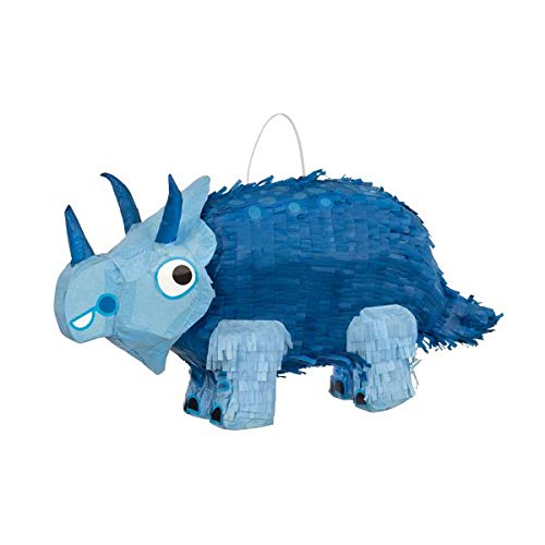 unique party 68145 prehistoric triceratops 3d pinata | blue | 1 pc dinosaur