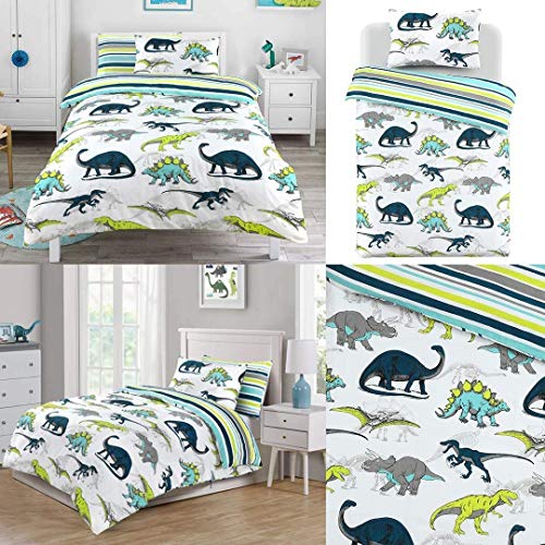 dinosaur themed hotel quality duvet cover set with pillowcases